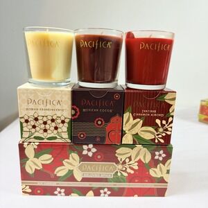 Pacifica "Beloved Spice" Soy Candle Trio New Old Stock Discontinued 5.5 oz Each